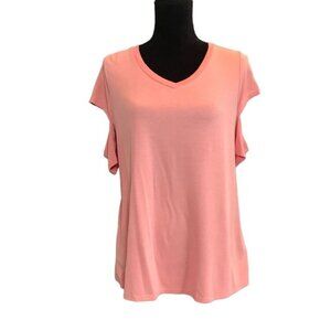Lazy Sundays Women's  Short Sleeve Top in Coral - Size Small